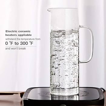 Amazon | 竹蓋付きガラスピッチャー 耐熱性 コンロで安全に